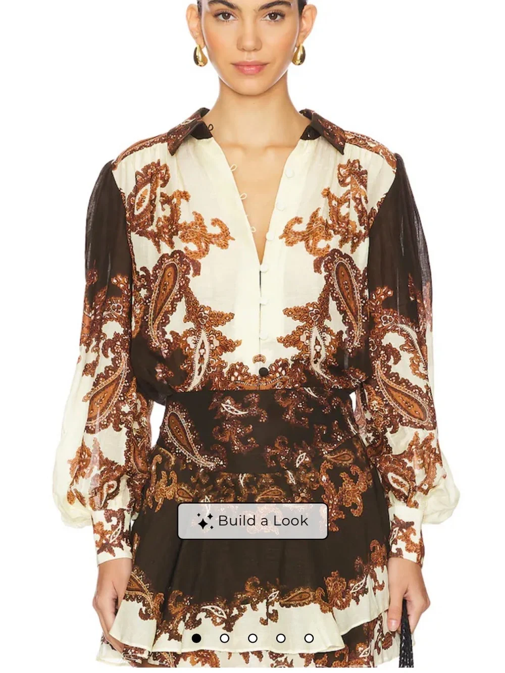 HEMANT AND NANDITA Boho Shirt and Skirt — Size XL - Picture 3 of 4